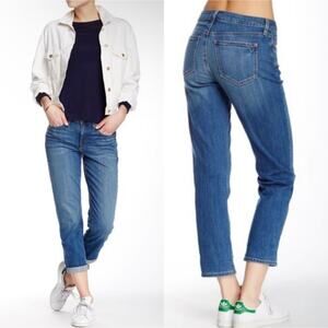 SPANX The Slim-X Casual Cuffed Denim Mid-High Rise Ankle Jeans Blue